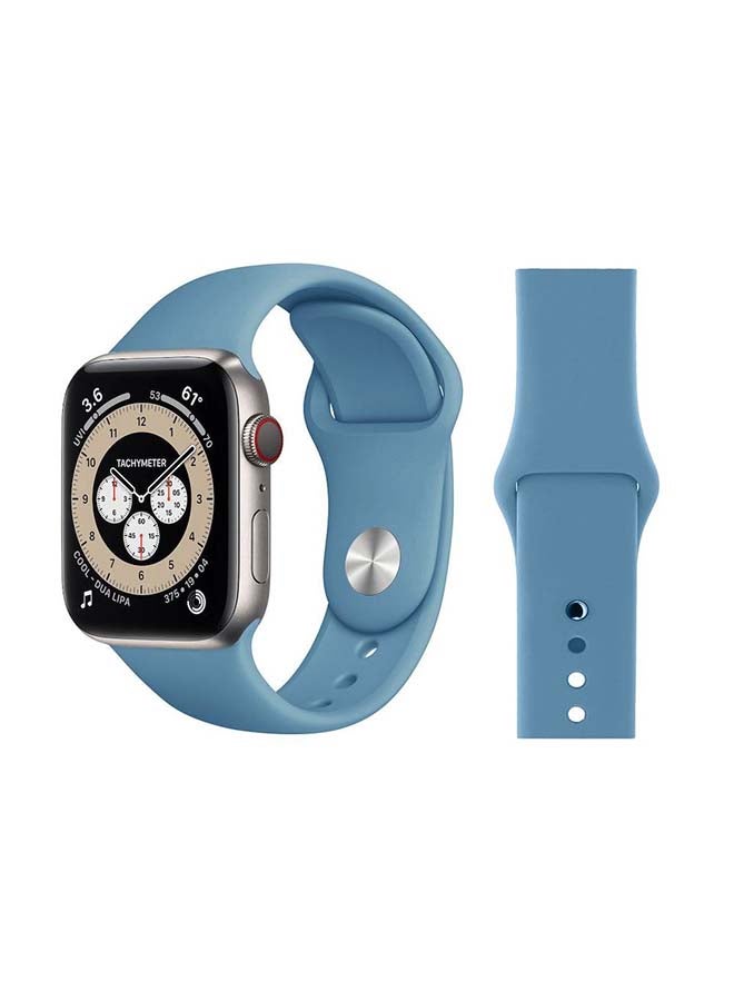 Perfii - Replacement Band For Apple Watch Series 6/SE/5/4/3/2/1 Azure Blue - Image 1