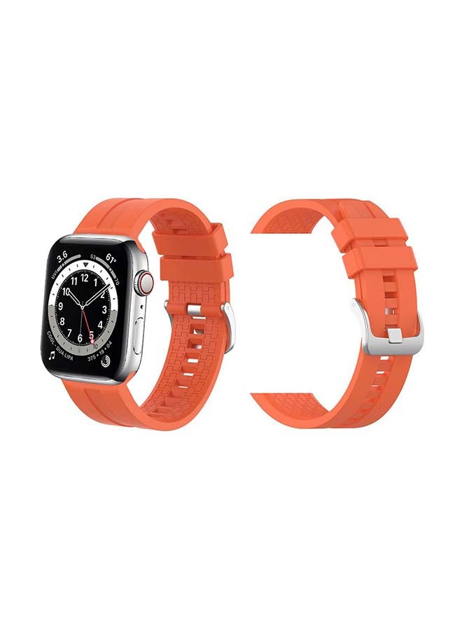 Perfii Silicon Replacement Band For Apple Watch Series 6/SE/5/4/3/2/1 Orange 