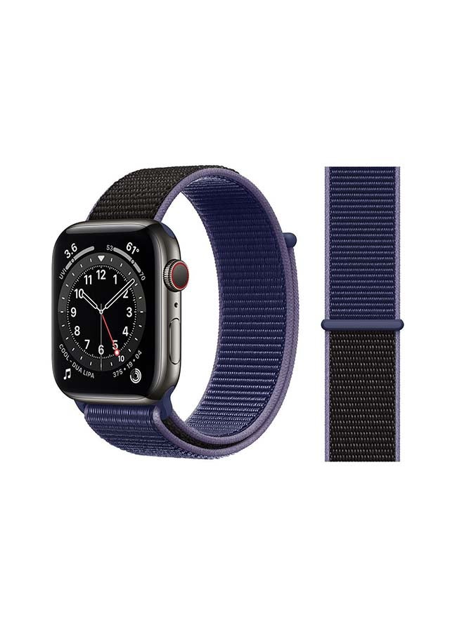 Perfii - Replacement Band For Apple Watch Series 6/SE/5/4/3/2/1 Midnight Blue Black - Image 1