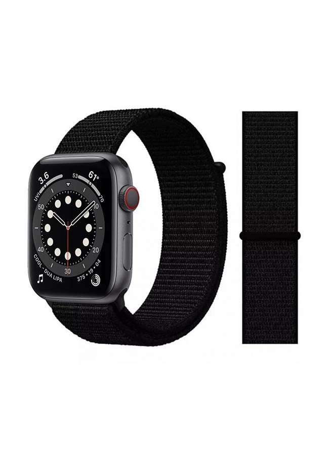 Perfii - Replacement Band For Apple Watch Series 6/SE/5/4/3/2/1 Dark Black - Image 1