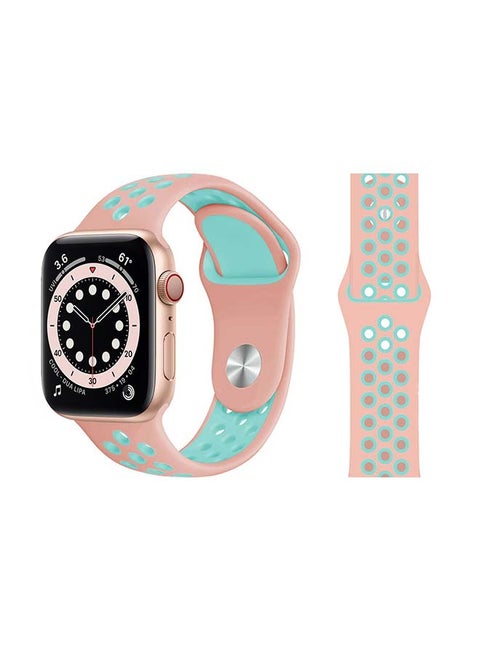 Replacement Band For Apple Watch Series 6/SE/5/4/3/2/1 Pink Greem
