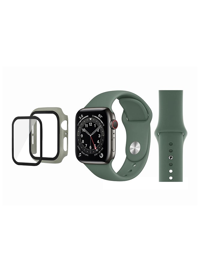 Perfii - Bumper Replacement Band For Apple Watch Series 6/SE/5/4 Pine Green - Image 1