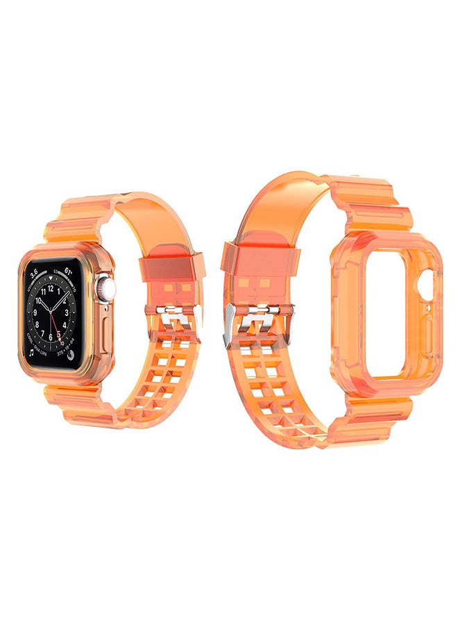 Perfii - Ice Case Replacement Band For Apple Watch Series 6/SE/5/4 Orange - Image 1