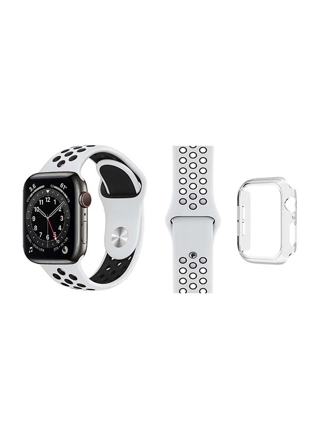 Perfii - Bumper Replacement Band For Apple Watch Series 6/SE/5/4 Clear - Image 1
