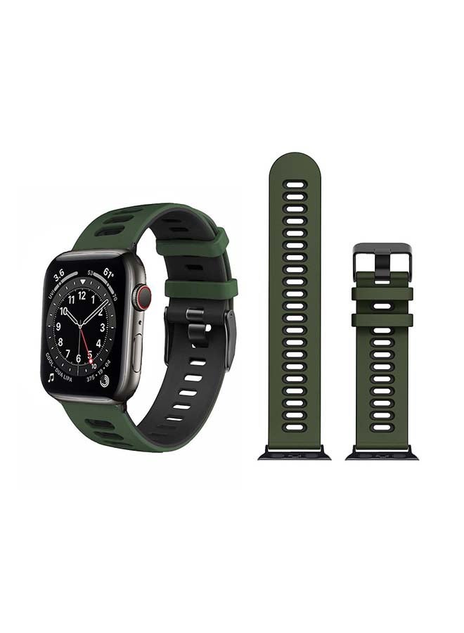 Perfii Dual Layer Replacement Band For Apple Watch Series 6/SE/5/4/3/2/1 Dark Green