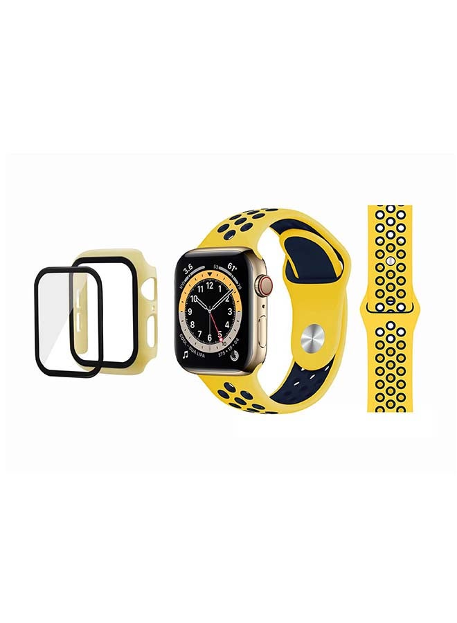 Perfii - Bumper Replacement Band For Apple Watch Series 6/SE/5/4 Yellow - Image 1
