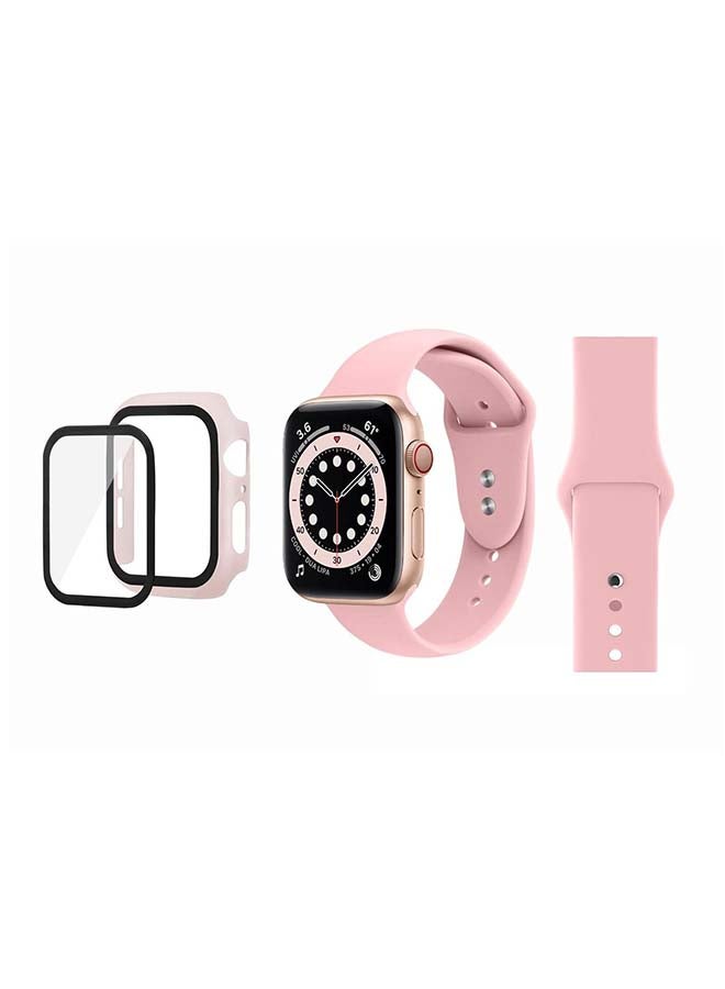 Perfii - Bumper Replacement Band For Apple Watch Series 6/SE/5/4 Light Pink - Image 1