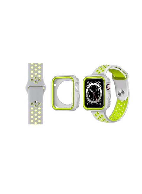 Tough Case Replacement Band For Apple Watch Series 6/SE/5/4 White Green
