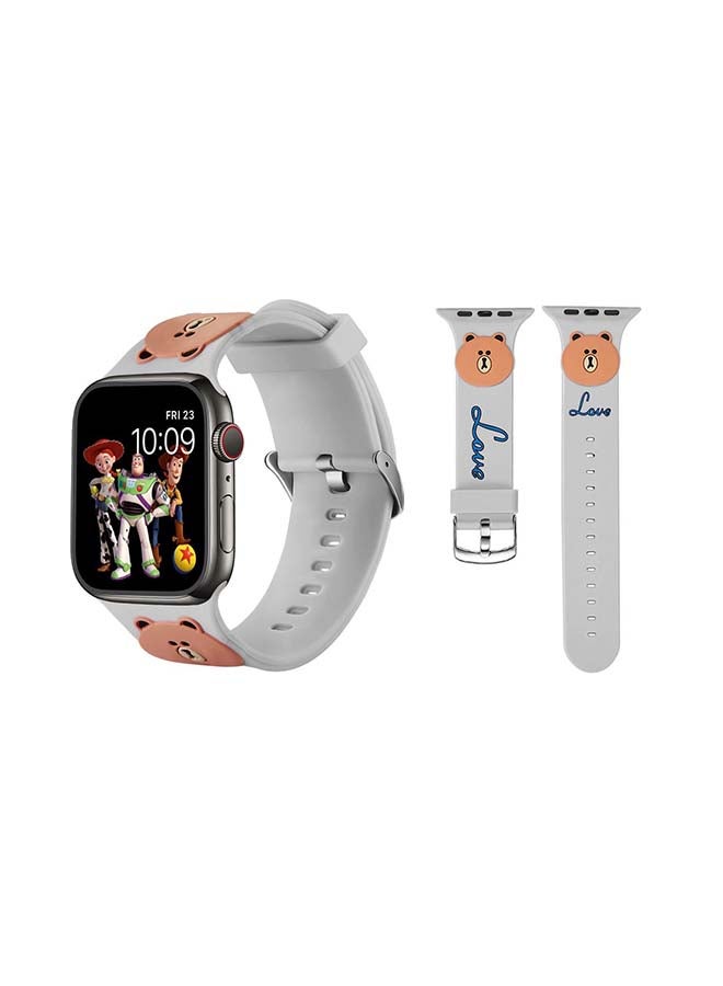 بيرفيي سوار بديل برسومات كرتونية لساعة أبل سيريز 6/SE/5/4/3/2/1 رمادي