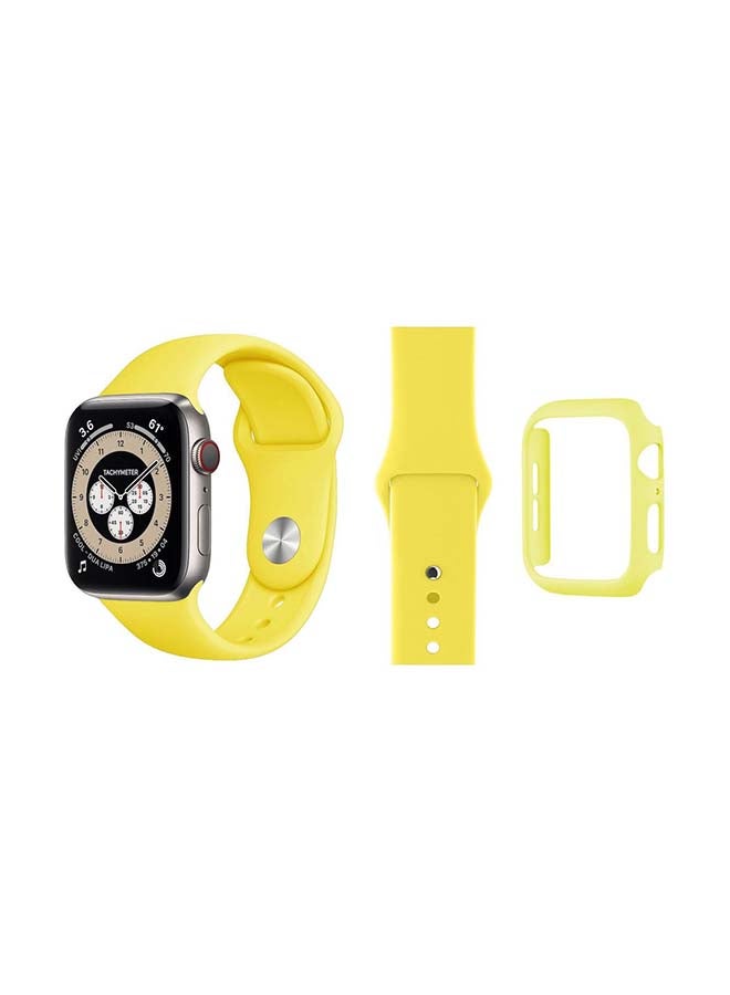 Perfii Bumper Replacement Band For Apple Watch Series 6/SE/5/4 Yellow 