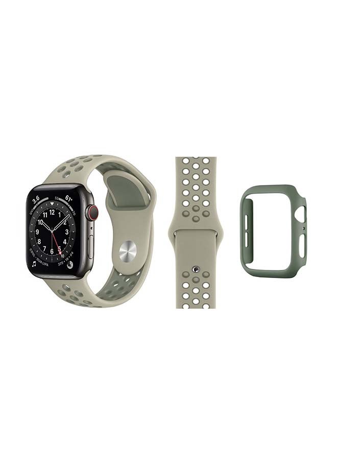 Perfii - Bumper Replacement Band For Apple Watch Series 6/SE/5/4 Green - Image 1
