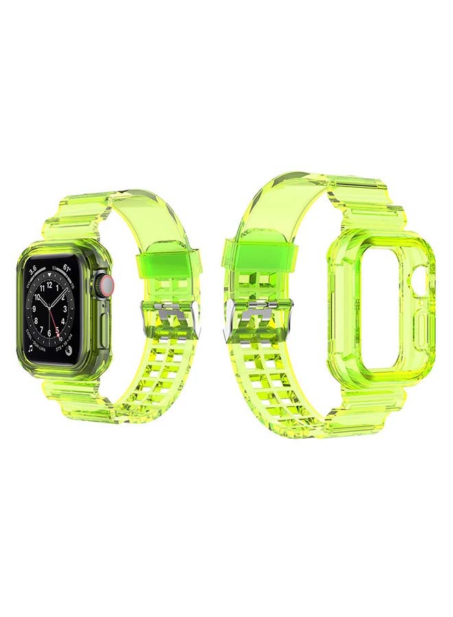 Perfii Ice Case Replacement Band For Apple Watch Series 6/SE/5/4 Flash Green
