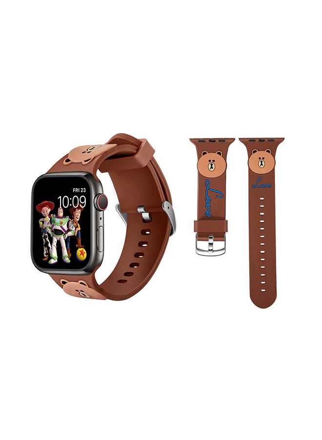 Perfii Cartoon Replacement Band For Apple Watch Series 6/SE/5/4/3/2/1 Brown