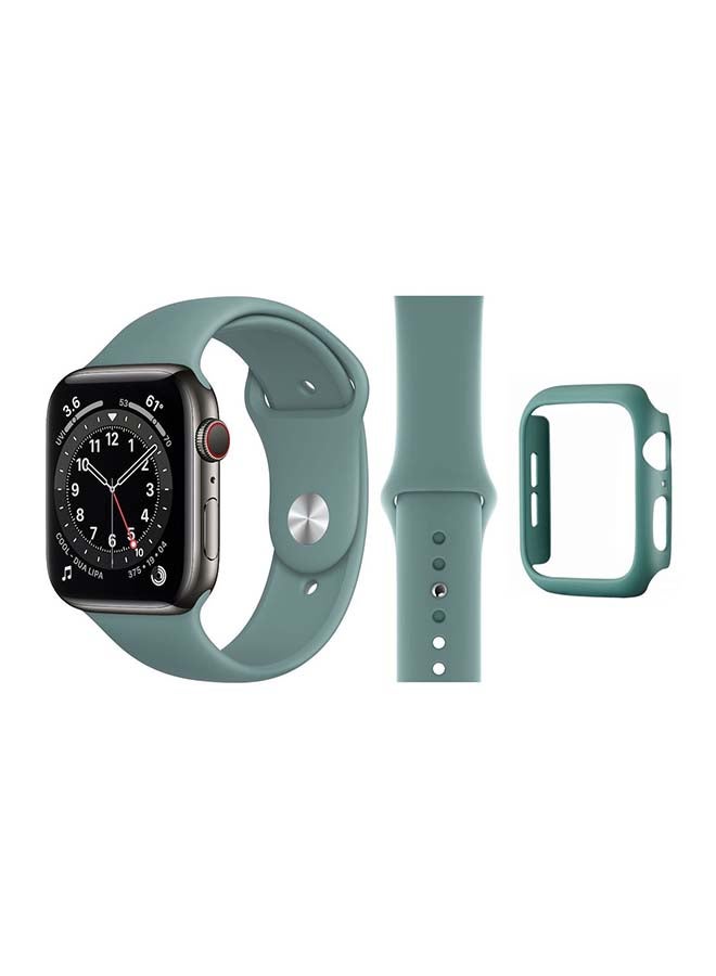 بيرفيي سوار بديل مضاد للصدمات لساعة أبل سلسلة ‎6‏/SE‏/5‏/‏4‏ أزرق مخضر