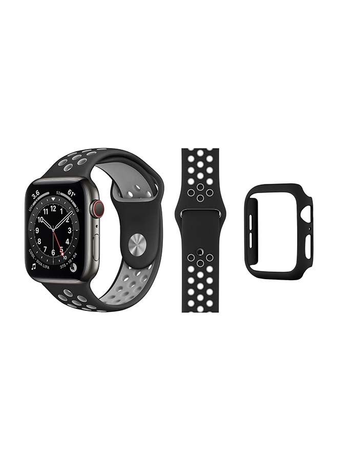 Perfii - Bumper Replacement Band For Apple Watch Series 6/SE/5/4 Black - Image 1