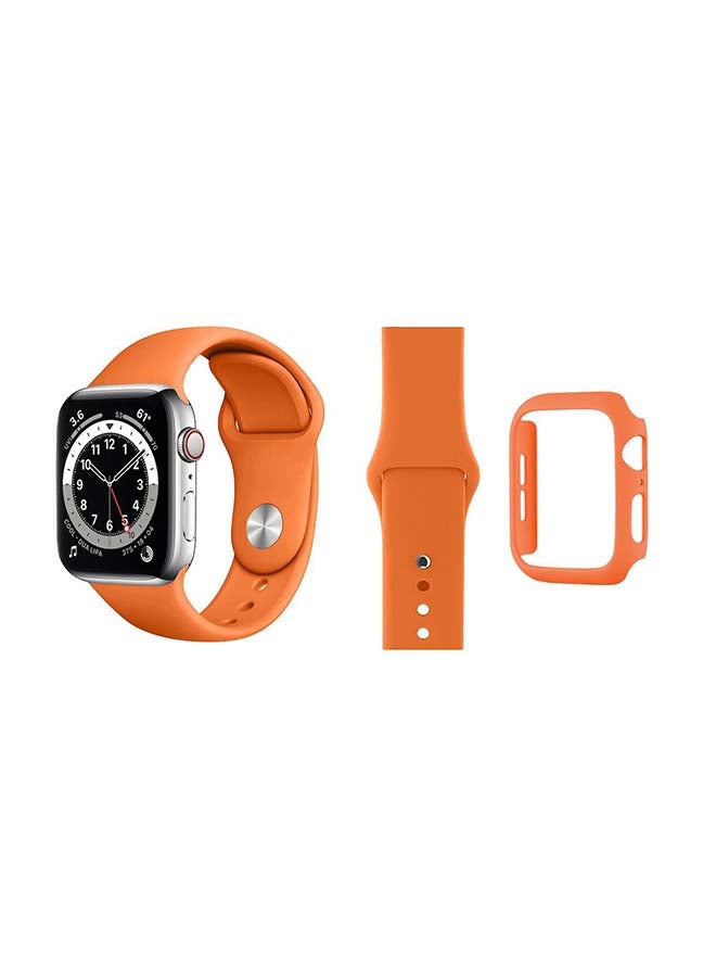 Perfii Bumper Replacement Band For Apple Watch Series 6/SE/5/4 Orange