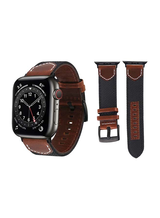 بيرفيي سوار بديل من قماش الكانفاس لساعة أبل سيريس 6/SE/5/4/3/2/1 أسود