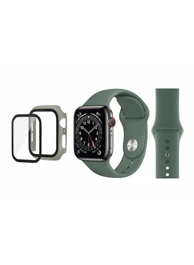 Perfii - Bumper Replacement Band For Apple Watch Series 6/SE/5/4 Pine Green - Image 1
