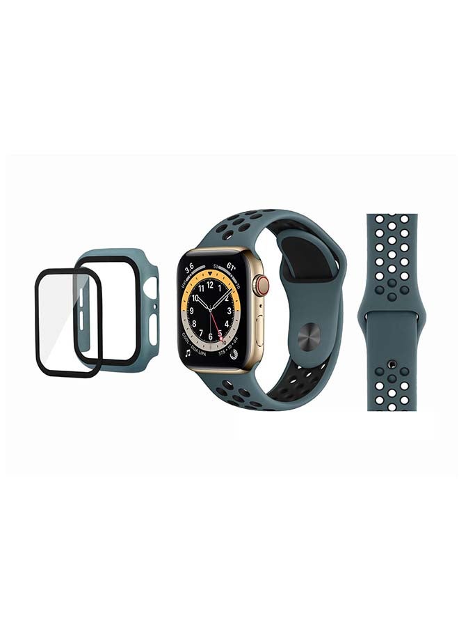Perfii - Bumper Replacement Band For Apple Watch Series 6/SE/5/4 Celestial Teal - Image 1