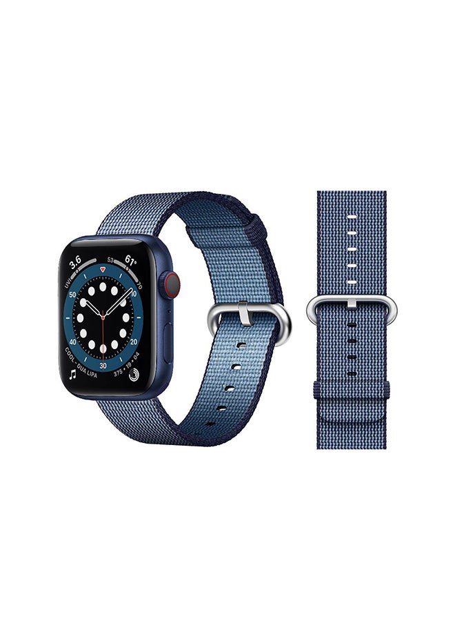 بيرفيي سوار بديل من النايلون لساعة أبل سيريز 6/Se/5/4/3/2/1 أزرق داكن