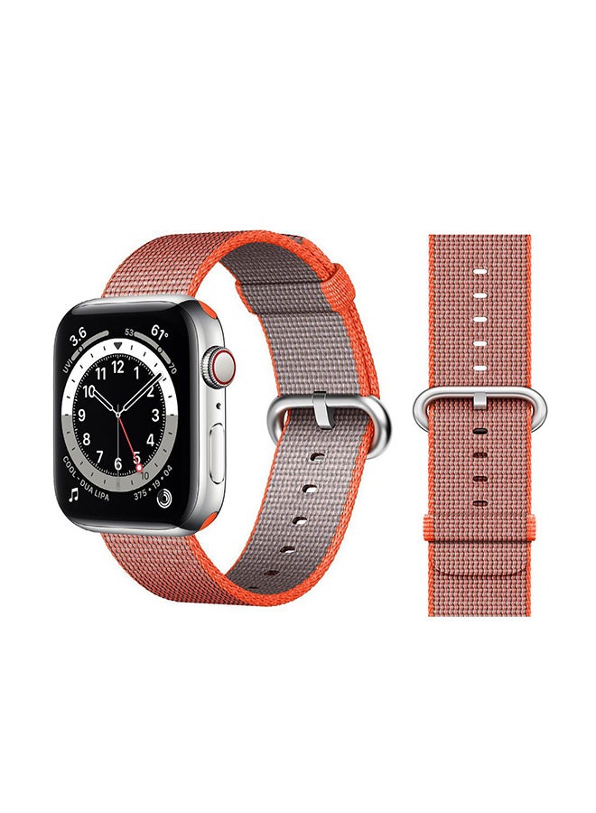 Perfii - Nylon Replacement Band For Apple Watch Series 6/SE/5/4/3/2/1 Space Orange - Image 1