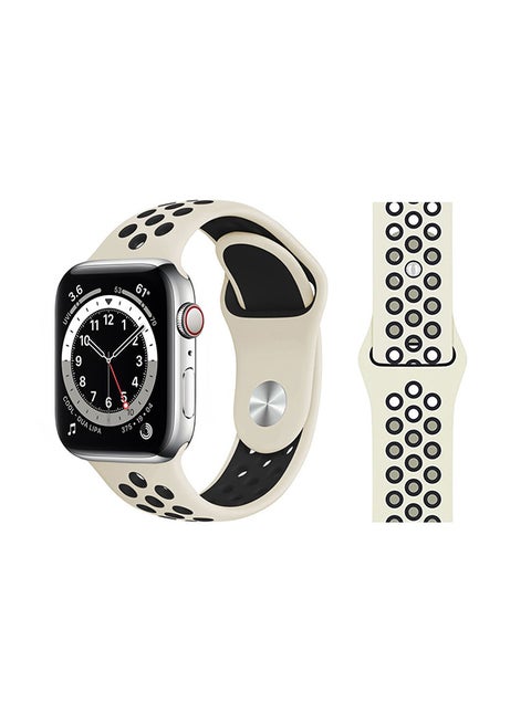 Replacement Band For Apple Watch Series 6/SE/5/4/3/2/1 Antique White Black