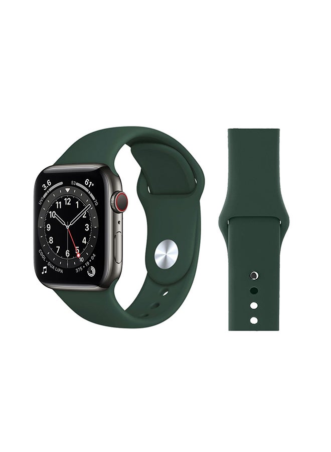 Perfii - Replacement Band For Apple Watch Series 6/SE/5/4/3/2/1 Midnight Green - Image 1