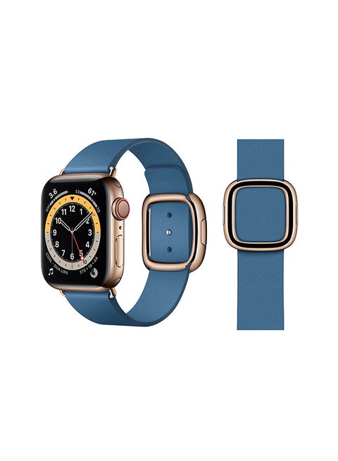 Leather Replacement Band For Apple Watch Series 6/SE/5/4/3/2/1 Cape Blue
