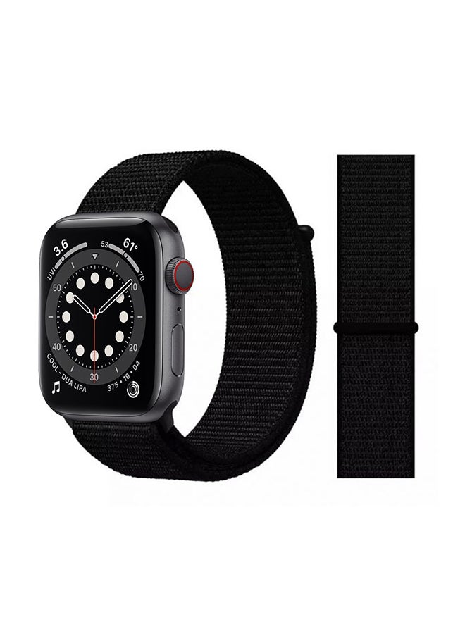 Perfii - Replacement Band For Apple Watch Series 6/SE/5/4/3/2/1 Dark Black - Image 1