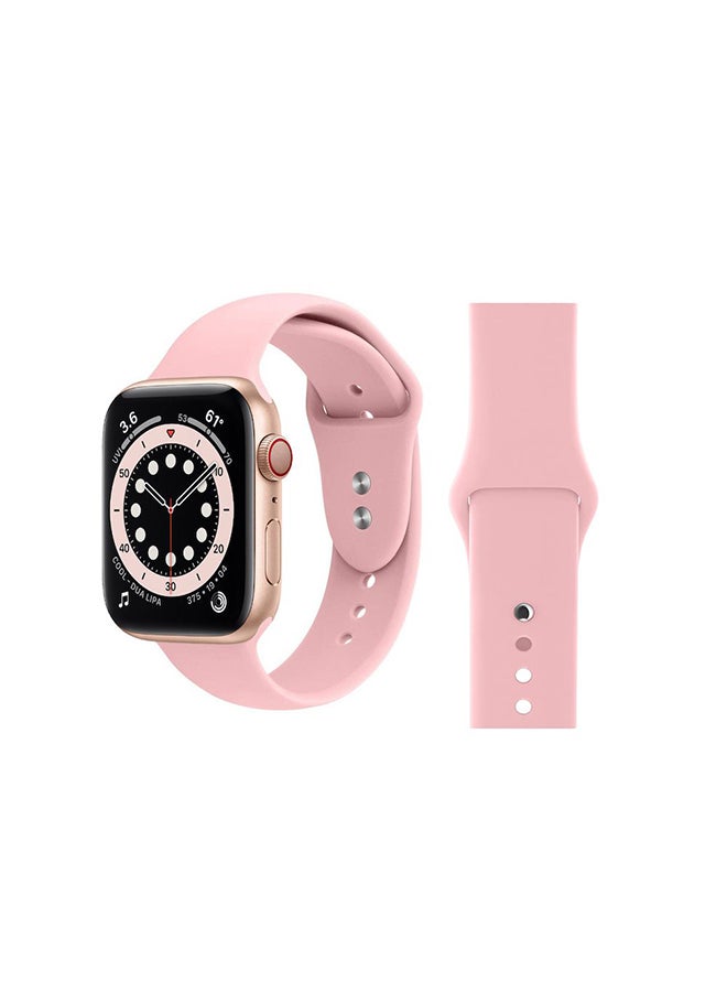 Perfii - Replacement Band For Apple Watch Series 6/SE/5/4/3/2/1 Light Pink - Image 1