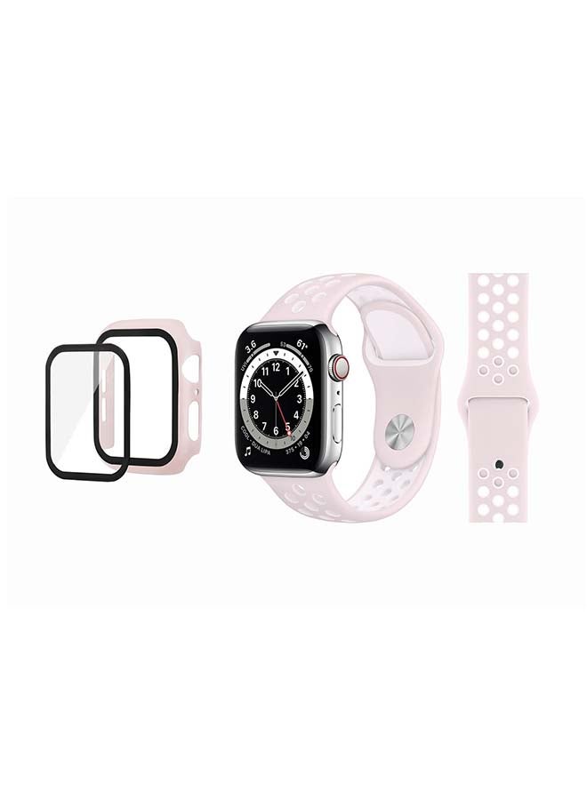 Perfii - Bumper Replacement Band For Apple Watch Series 6/SE/5/4 Light Pink - Image 1