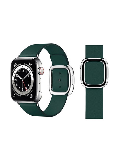 Leather Replacement Band For Apple Watch Series 6/SE/5/4/3/2/1 Forest Green