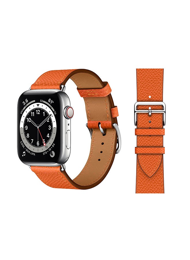 Perfii - Genuine Leather Replacement Band For Apple Watch Series 6/SE/5/4/3/2/1 Feu Epsom - Image 1