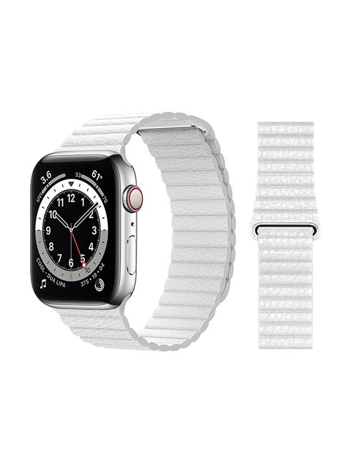 Leather Replacement Band For Apple Watch Series 6/SE/5/4/3/2/1 - Size White