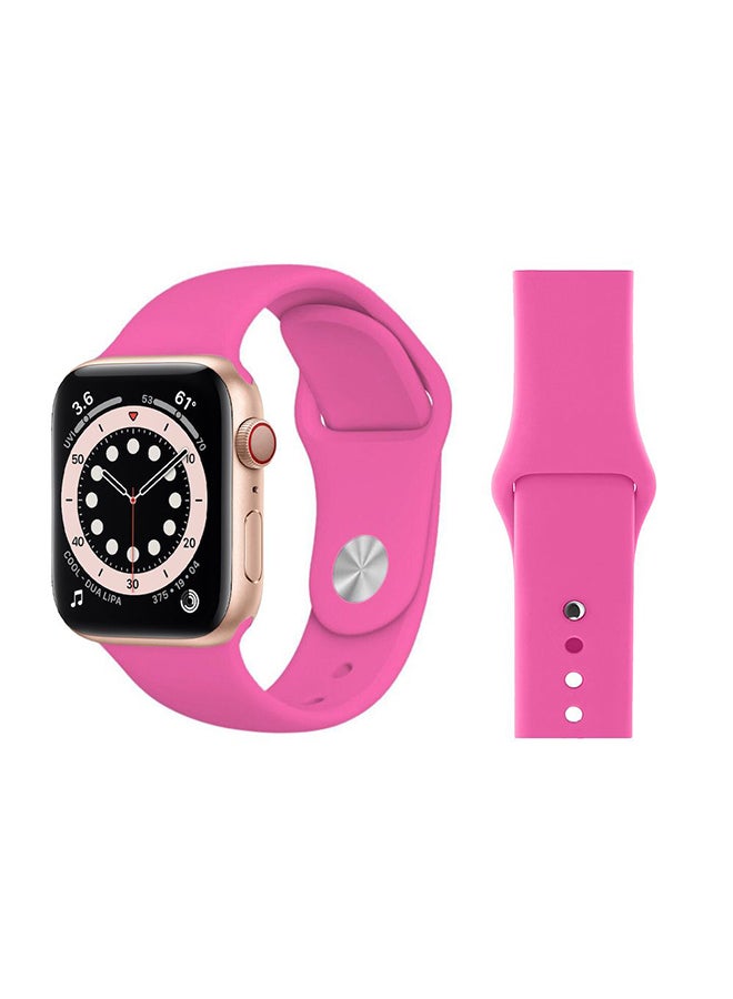 Perfii - Replacement Band For Apple Watch Series 6/SE/5/4/3/2/1 Barbie Pink - Image 1