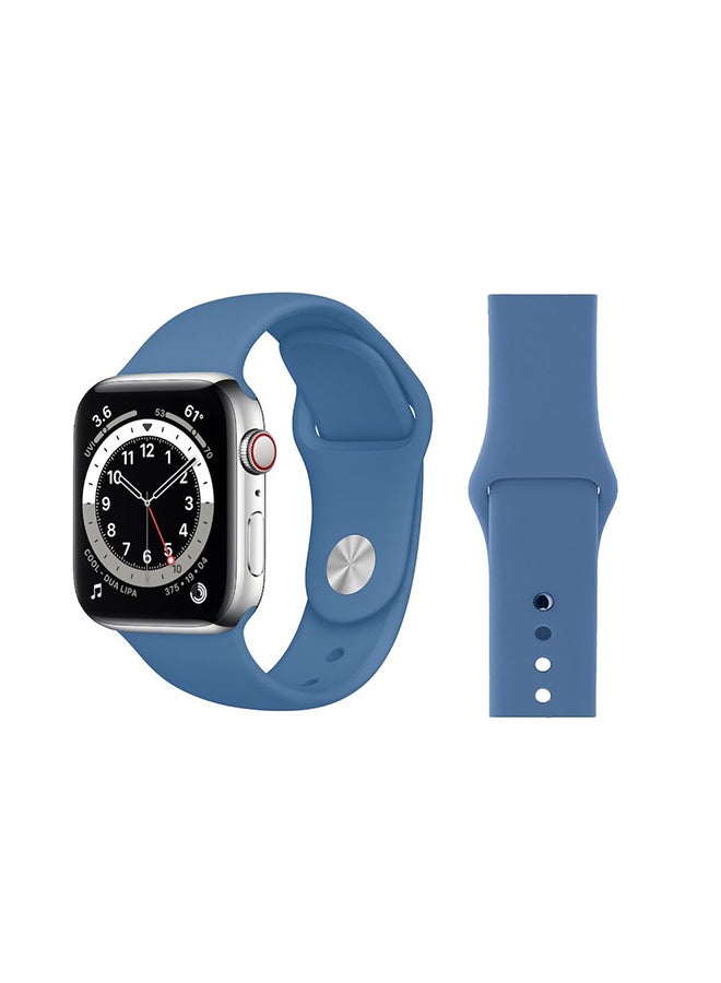 Perfii - Replacement Band For Apple Watch Series 6/SE/5/4/3/2/1 Denim Blue - Image 1