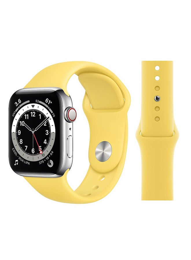 Perfii - Replacement Band For Apple Watch Series 6/SE/5/4/3/2/1 Canary Yellow - Image 1