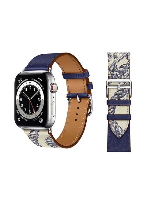 Genuine Leather Replacement Band For Apple Watch Series 6/SE/5/4/3/2/1 Encre
