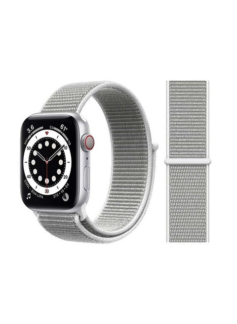 Replacement Band For Apple Watch Series 6/SE/5/4/3/2/1 Seashell Silver