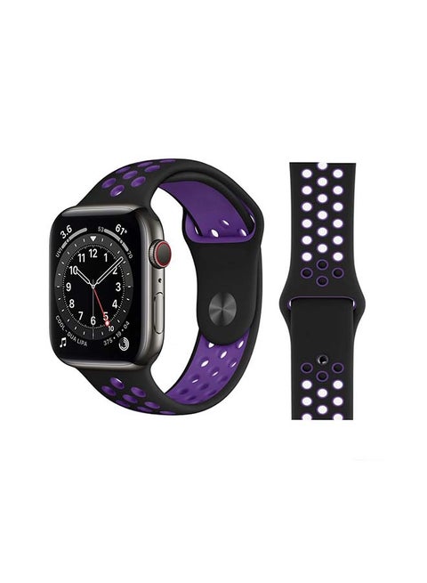 Replacement Band For Apple Watch Series 6/SE/5/4/3/2/1 Black Purple