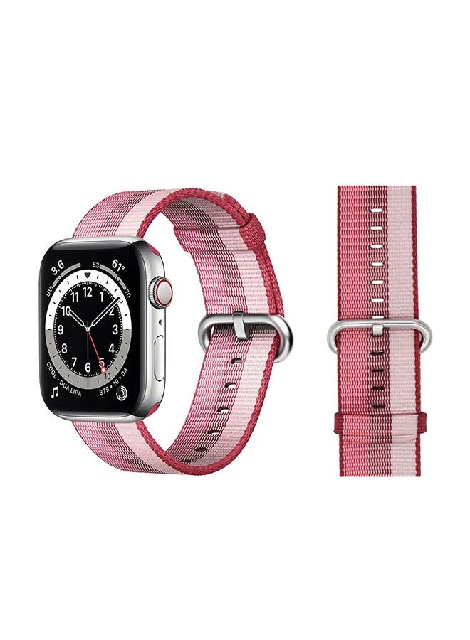 Perfii - Nylon Replacement Band For Apple Watch Series 6/SE/5/4/3/2/1 Berry Pink - Image 1