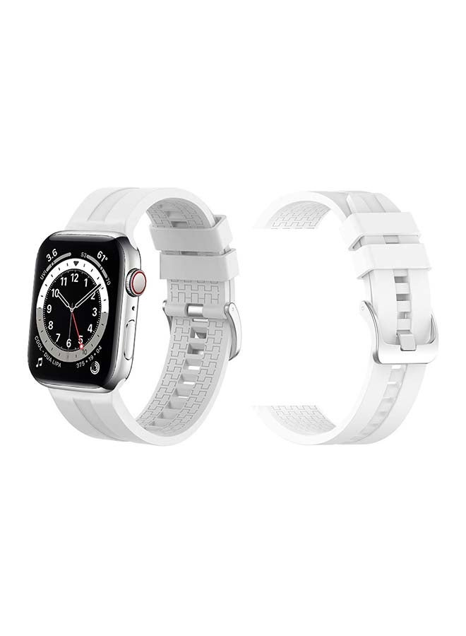 Perfii Silicon Replacement Band For Apple Watch Series 6/SE/5/4/3/2/1 White