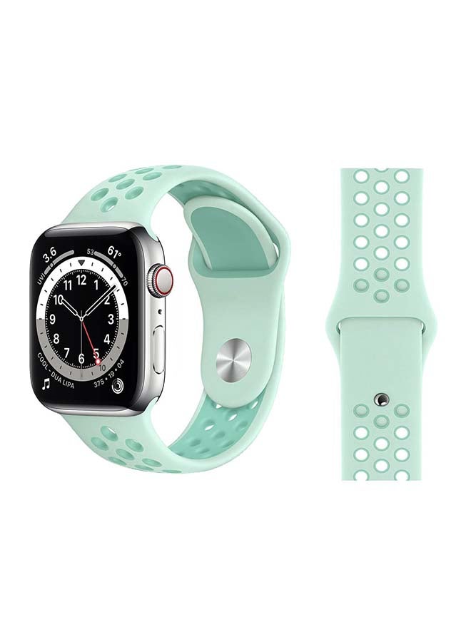 بيرفيي سوار بديل لساعة أبل سلسلة 6/SE/5/4/3/2/1 لون أزرق مخضر