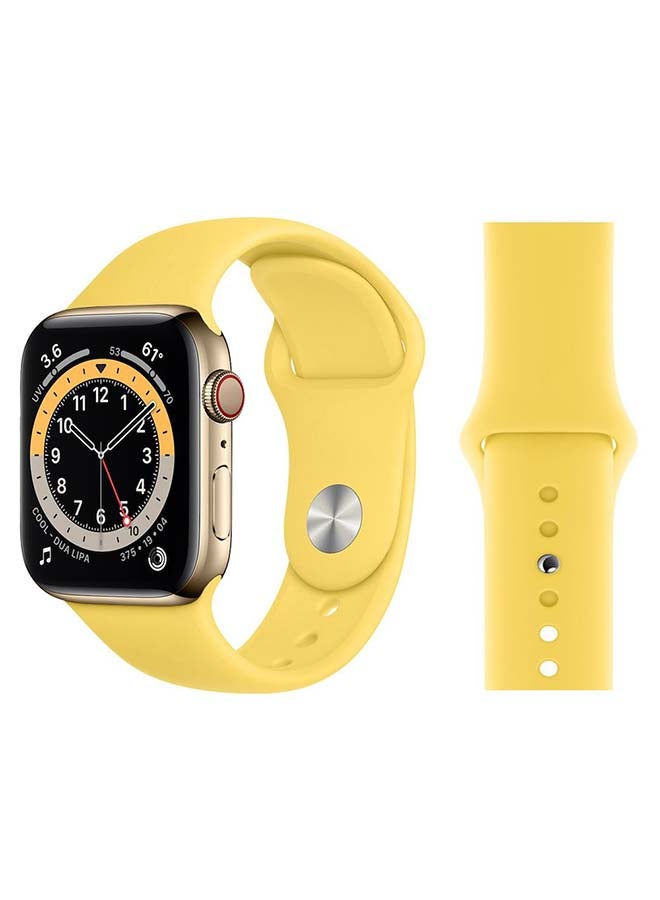 Perfii - Replacement Band For Apple Watch Series 6/SE/5/4/3/2/1 Yellow - Image 1