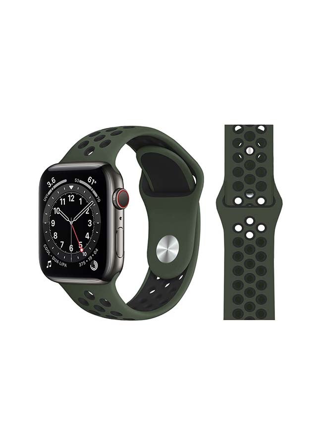 Perfii - Replacement Band For Apple Watch Series 6/SE/5/4/3/2/1 Army Green - Image 1
