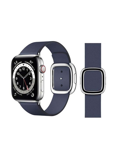 Leather Replacement Band For Apple Watch Series 6/SE/5/4/3/2/1 Dark Blue