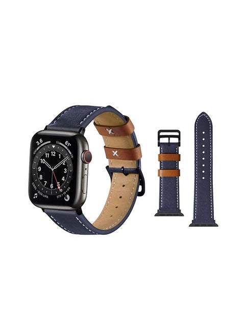 Genuine Leather Replacement Band For Apple Watch Series 6/SE/5/4/3/2/1 Royal Blue
