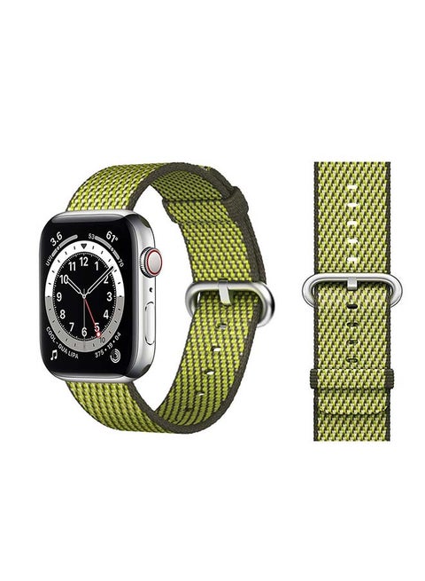 Nylon Replacement Band For Apple Watch Series 6/SE/5/4/3/2/1 Olive Check