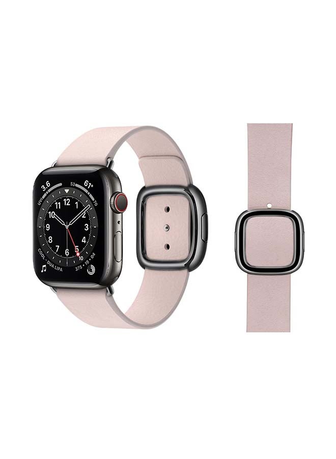 Perfii - Leather Replacement Band For Apple Watch Series 6/SE/5/4/3/2/1 Pink - Image 1