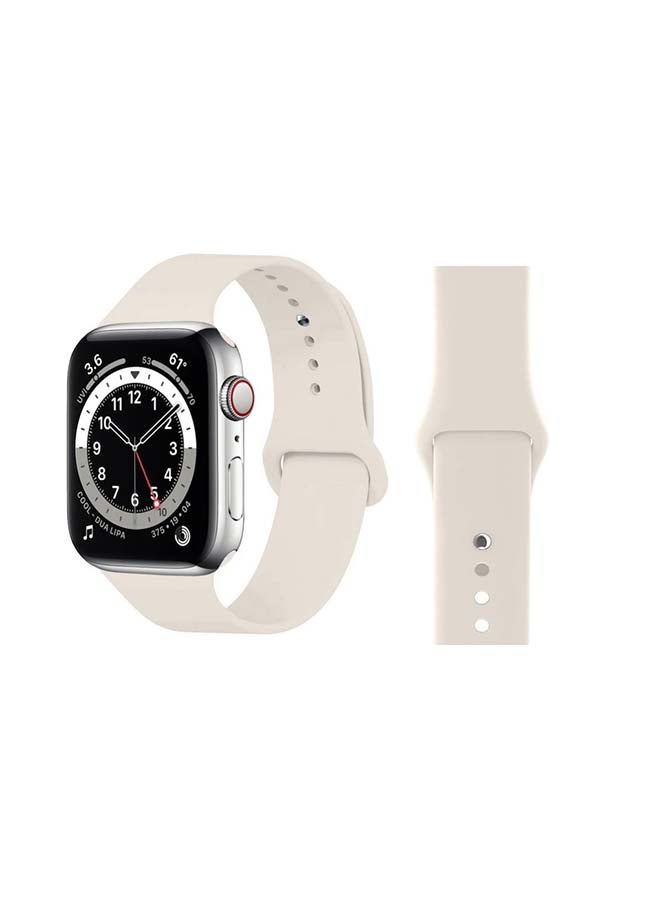 Perfii - Replacement Band For Apple Watch Series 6/SE/5/4/3/2/1 Antique White - Image 1